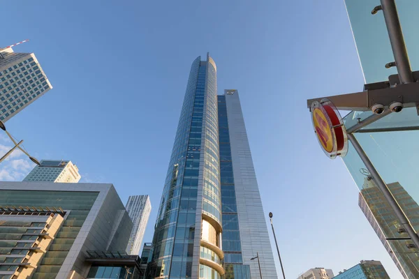 Varsovia Polonia Oct 2018 Edificios Oficinas Una Estación Metro Rondo — Foto de Stock