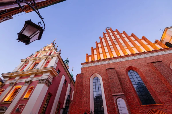 Oude Binnenstad Van Warschau John Kathedraal Het Heiligdom Van Onze — Stockfoto