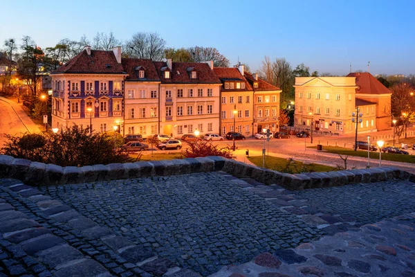 Warschau Polen Oktober 2018 Nachtzicht Oude Binnenstad Van Warschau — Stockfoto