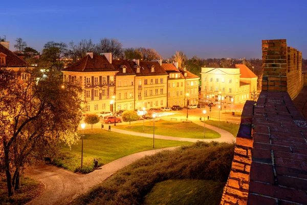 ワルシャワ ポーランド 10月 2018 ワルシャワの旧市街の夜景 — ストック写真