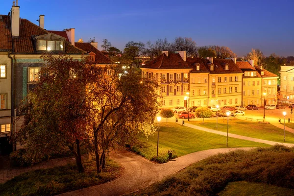 Βαρσοβία Πολωνία Οκτωβρίου 2018 Νυχτερινή Θέα Της Παλιάς Πόλης Της — Φωτογραφία Αρχείου