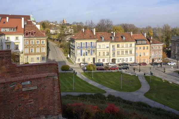 Warszawa Polska Listopada 2018 Budynki Mieszkalne Starym Mieście Warszawie Jesienią — Zdjęcie stockowe