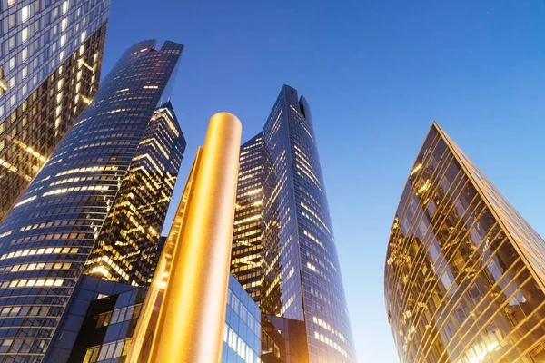 Business Towers Dusk Vista Sui Grattacieli Defense Parigi — Foto Stock