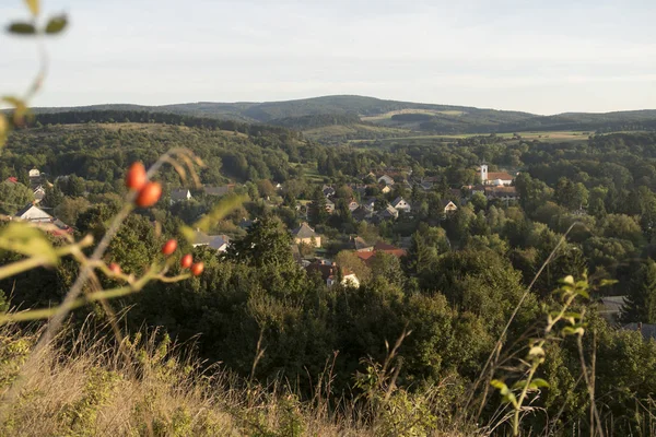 View Bakonybel Small Picturesque Village Bakony Mountainous Region Transdanubia Hungary — Stock Photo, Image