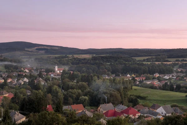 View Bakonybel Small Picturesque Village Bakony Mountainous Region Transdanubia Hungary — Stock Photo, Image