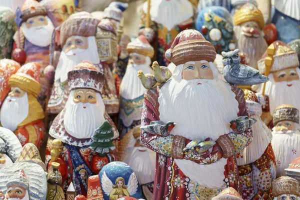 Budapest Hungary Oct 2019 Santas Snowmen Other Souvenirs Central Market — Stock Photo, Image