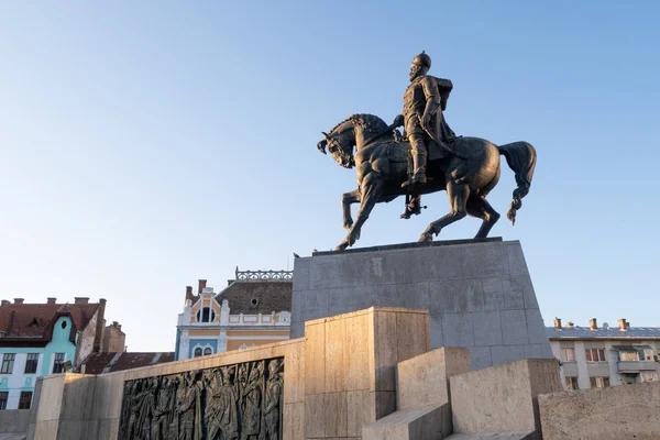 Cluj Napoca Rumänien Okt 2019 Statue Von König Mihai Viteazul — Stockfoto