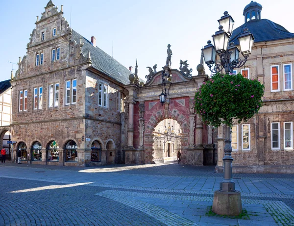 Portal zamku pałacu Bückeburg w Niemczech, w kraju związkowym Dolna Saksonia, Zdjęcie Stockowe