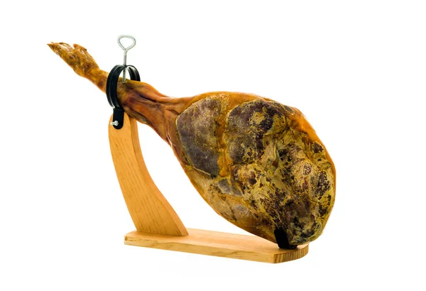 Traditional spanish jamon serrano, italian parma, hamon iberico, prosciutto — Stock Photo, Image