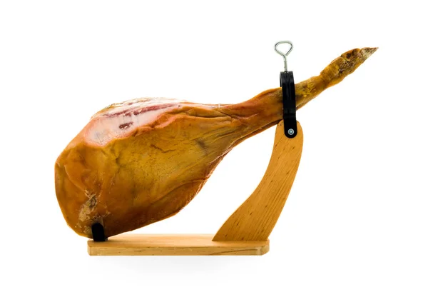 Traditional spanish jamon serrano, italian parma, hamon iberico, prosciutto — Stock Photo, Image