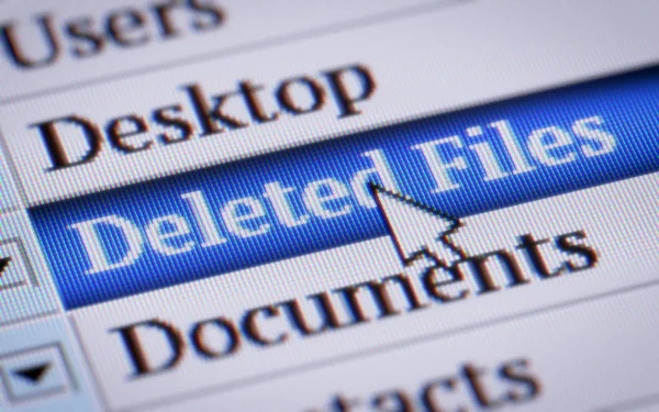 Deleted Files Screen — Stock Photo, Image