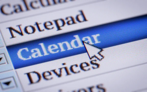 Kalendář Obrazovce — Stock fotografie