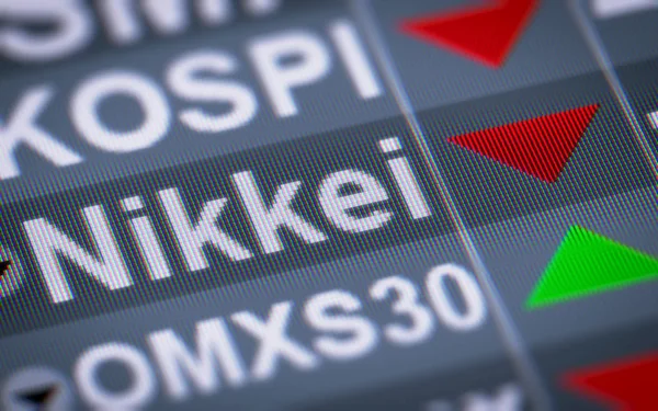 Promedio Acciones Nikkei Abajo — Foto de Stock