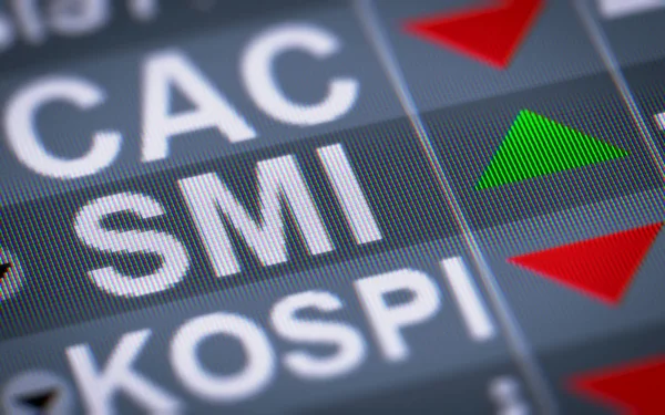 Szwajcarski Indeks Rynku Smi Indeks Giełdowy Blue Chip Szwajcarii Największych — Zdjęcie stockowe