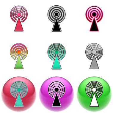 Anten simgesi. 3D çizim.