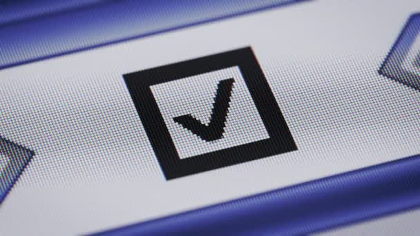 Icono Casilla Verificación Pantalla Bucle — Vídeo de stock