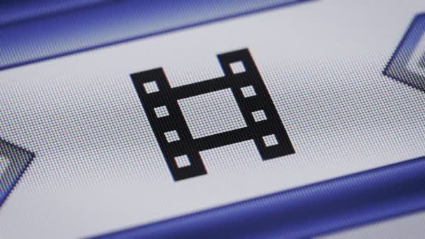 Cinema Pictogram Het Scherm Een Lus — Stockvideo