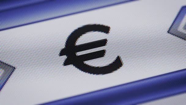 Euro Ikonen Skärmen Looping — Stockvideo
