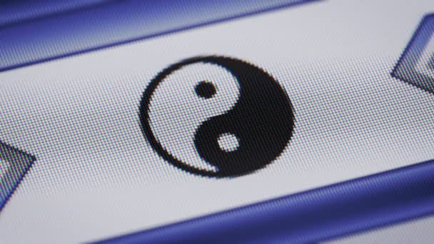 Ying Yang Symbol Auf Dem Bildschirm Schleife — Stockvideo