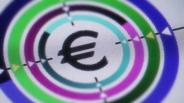 Euro Symbol Auf Dem Bildschirm Schleife — Stockvideo