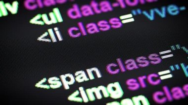 HTML kodu ekranda.