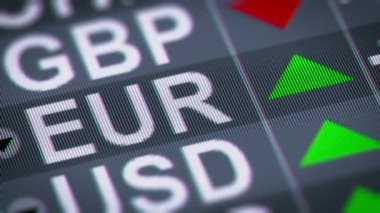 Euro üstünde belgili tanımlık perde. Döngü.
