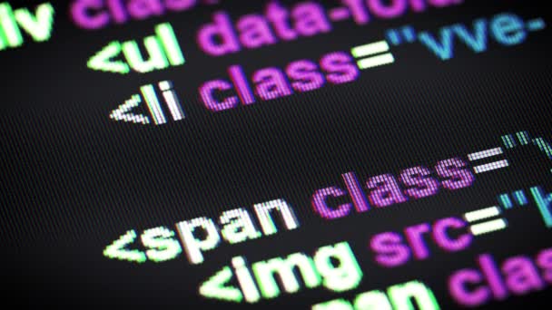 Código Html Tela — Vídeo de Stock