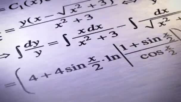 Das Buch Mit Der Mathematik Schleife — Stockvideo