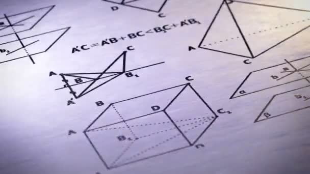 Das Buch Mit Der Geometrie Schleife — Stockvideo