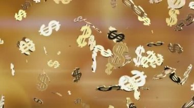 Uçan doları simgeler. Döngü. Alfa kanalı bulunur.