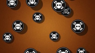 Roger uçan simgeler. Döngü. Alfa kanalı bulunur.