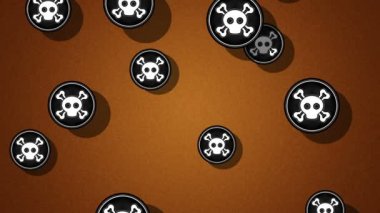 Roger uçan simgeler. Döngü. Alfa kanalı bulunur.