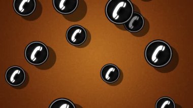 Uçan çağrı simgeler. Döngü. Alfa kanalı bulunur.