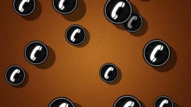 Uçan çağrı simgeler. Döngü. Alfa kanalı bulunur.