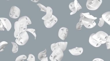 Uçan maskeler. Döngü. Alfa kanalı bulunur.