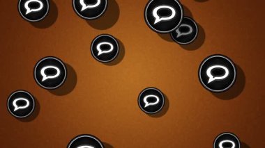 Uçan sohbet simgeler. Döngü. Alfa kanalı bulunur.