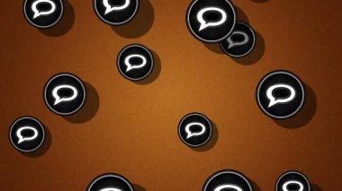 Uçan sohbet simgeler. Döngü. Alfa kanalı bulunur.