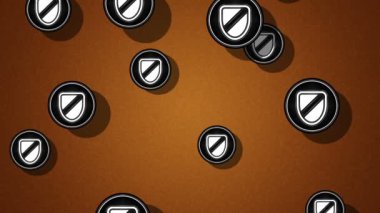 Uçan kalkan kutsal kişilerin resmi. Döngü. Alfa kanalı bulunur.