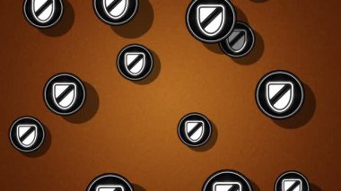 Uçan kalkan kutsal kişilerin resmi. Döngü. Alfa kanalı bulunur.