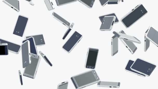 Létající Smartphone Opakování Alfa Kanál Zahrnuta Vlastní Design — Stock video