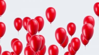 Uçan balonlar. Döngü. Alfa kanalı bulunur.