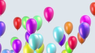 Uçan balonlar. Döngü. Alfa kanalı bulunur.