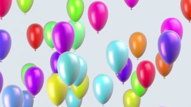 Uçan balonlar. Döngü. Alfa kanalı bulunur.