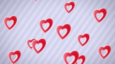 Uçan kalp kutsal kişilerin resmi. Döngü. Alfa kanalı bulunur.