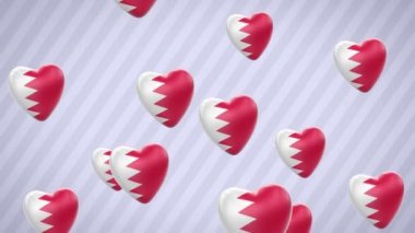 Uçan kalpler bayraklı. Bahreyn. Döngü. Alfa kanalı bulunur.