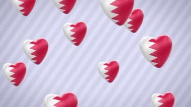 Uçan kalpler bayraklı. Bahreyn. Döngü. Alfa kanalı bulunur.