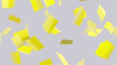 Uçan not kağıtları. Döngü. Alfa kanalı bulunur.