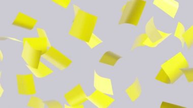 Uçan not kağıtları. Döngü. Alfa kanalı bulunur.