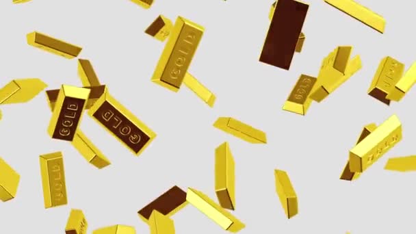 Des briques d'or volantes. Boucle. Canal alpha inclus .