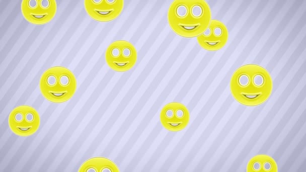 Latające Ikony Uśmiech Pętli Kanał Alfa Jest Wliczone Cenę — Wideo stockowe